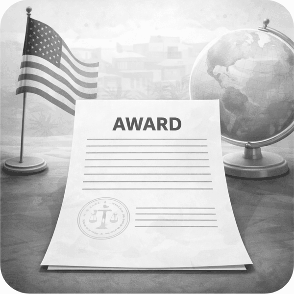 You enforce the award in the US or internationally